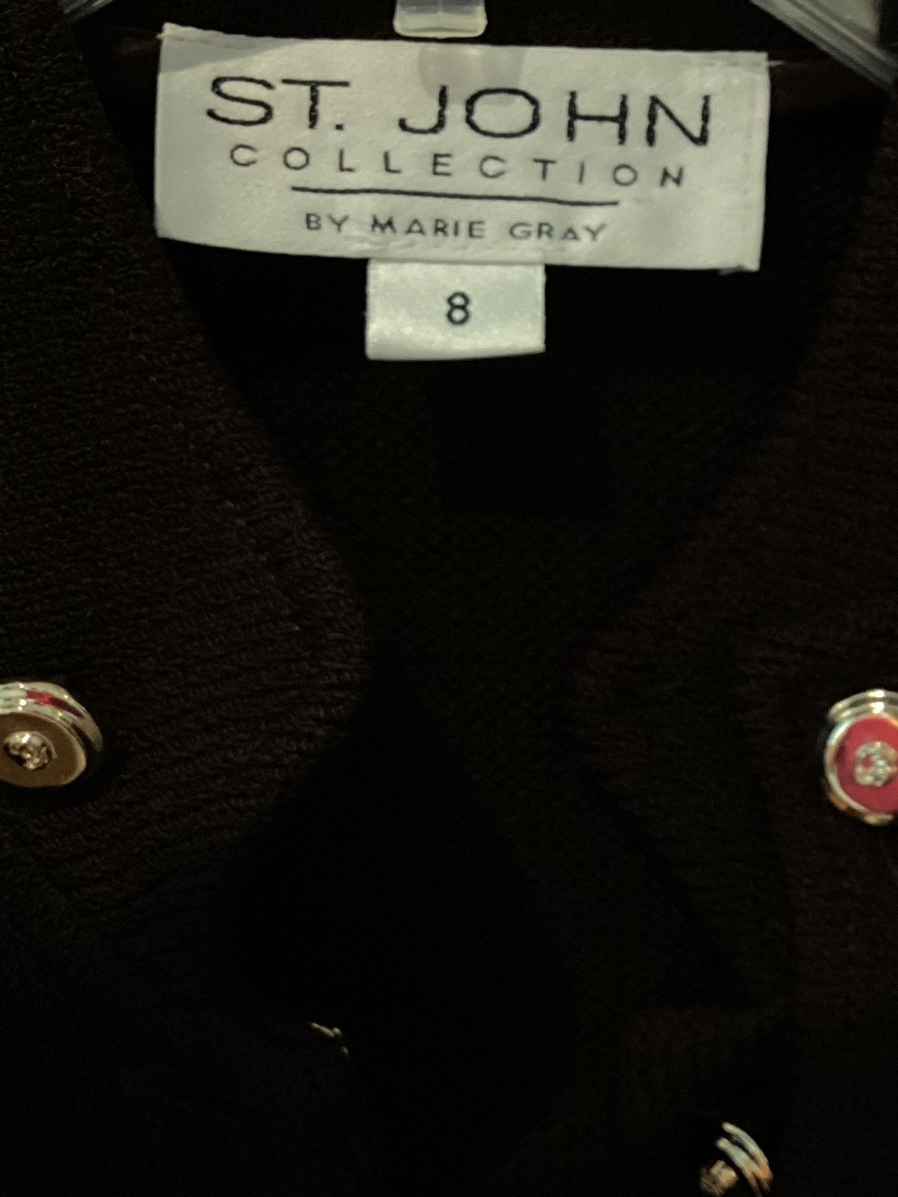 St John Santana Knit Cardigan Blazer Size 8 Chocolate Brown - Picture 7 of 8